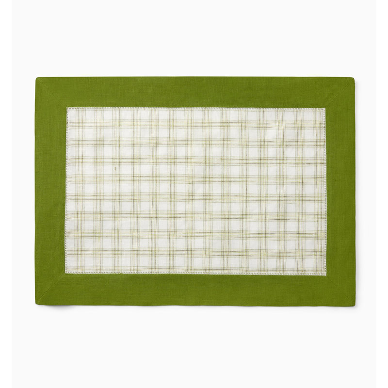 Mikela Linen Rectangle Placemat Set, Fern