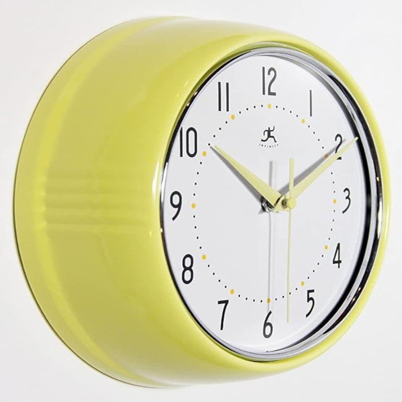 Infinity Instruments LTD. Rétro horloge murale de cuisine Mid Century