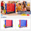 Jeu de cour géant 4-in-a-rangée - Hauteur réglable Jumbo Connect Four avec dégagement rapide, basket-ball et anneau et filet