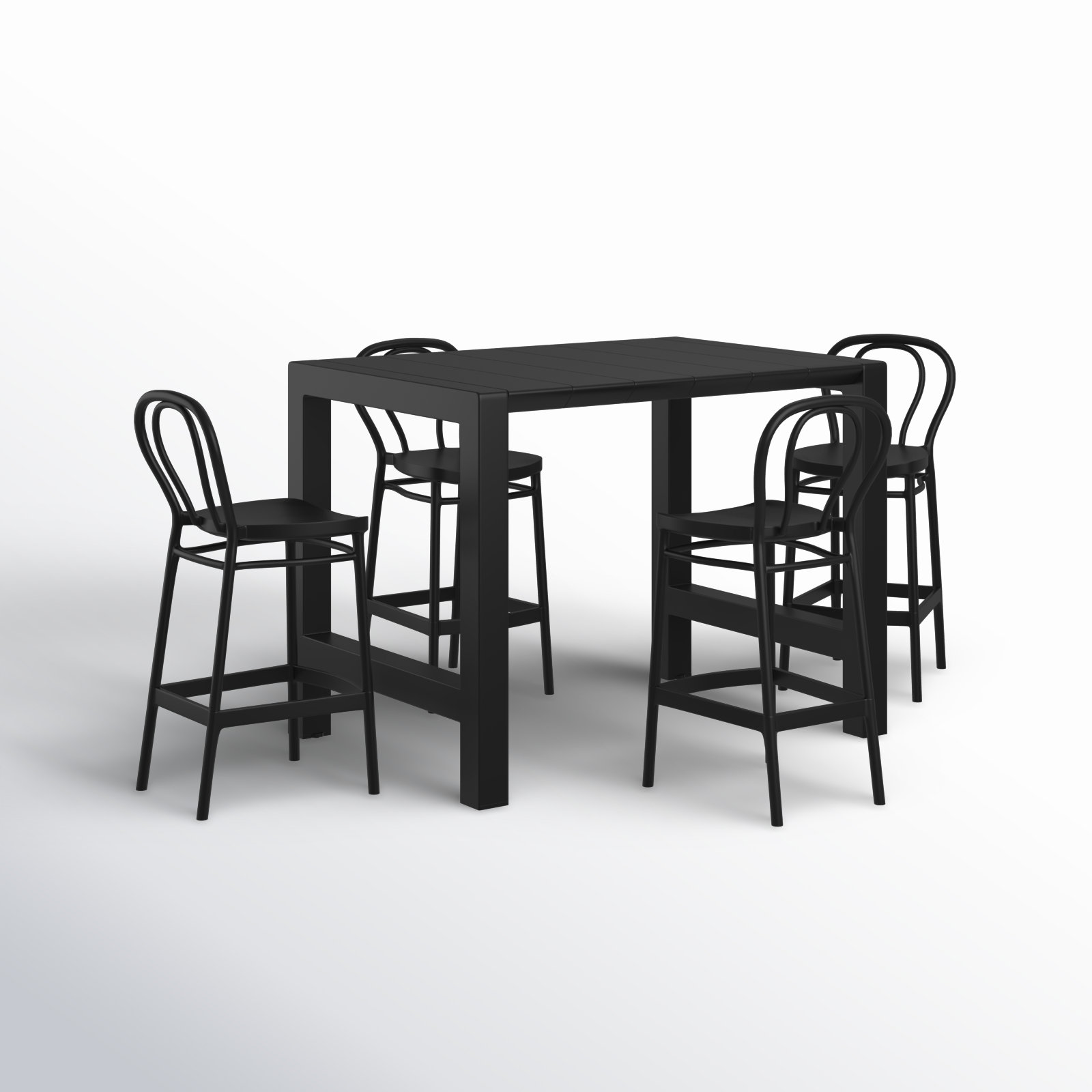 Farrah 39" Patio Dining Set, Black