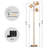 64" Tall Adjustable Gold Floor Lamp with 3 Light for Living Room Without Bulb