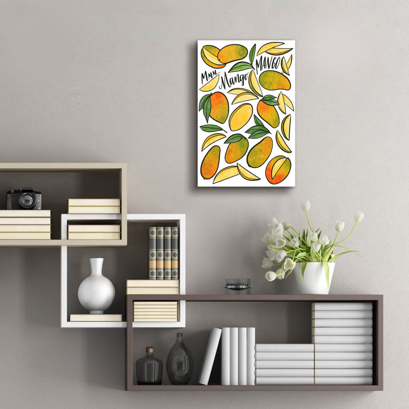  «Mangoes» par Elizabeth Caldwell, art mural en verre acrylique, 16 po x 24 po, H 24 po x l 16 po
