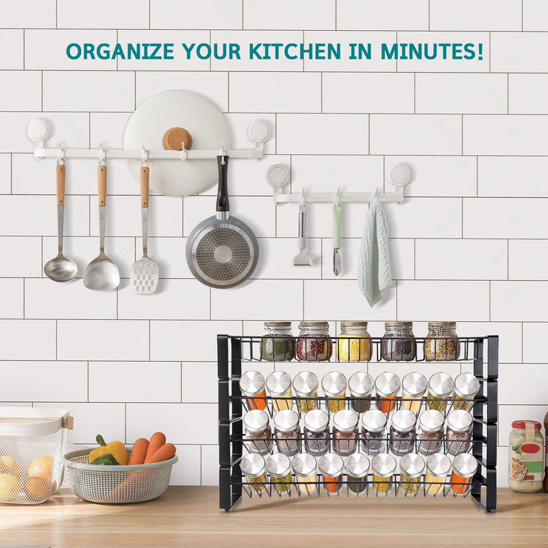 Freestanding Spice Rack with Adjustable Racks