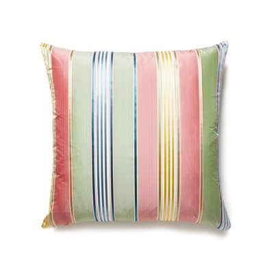 Charlotte Striped Silk Reversible Throw Pillow