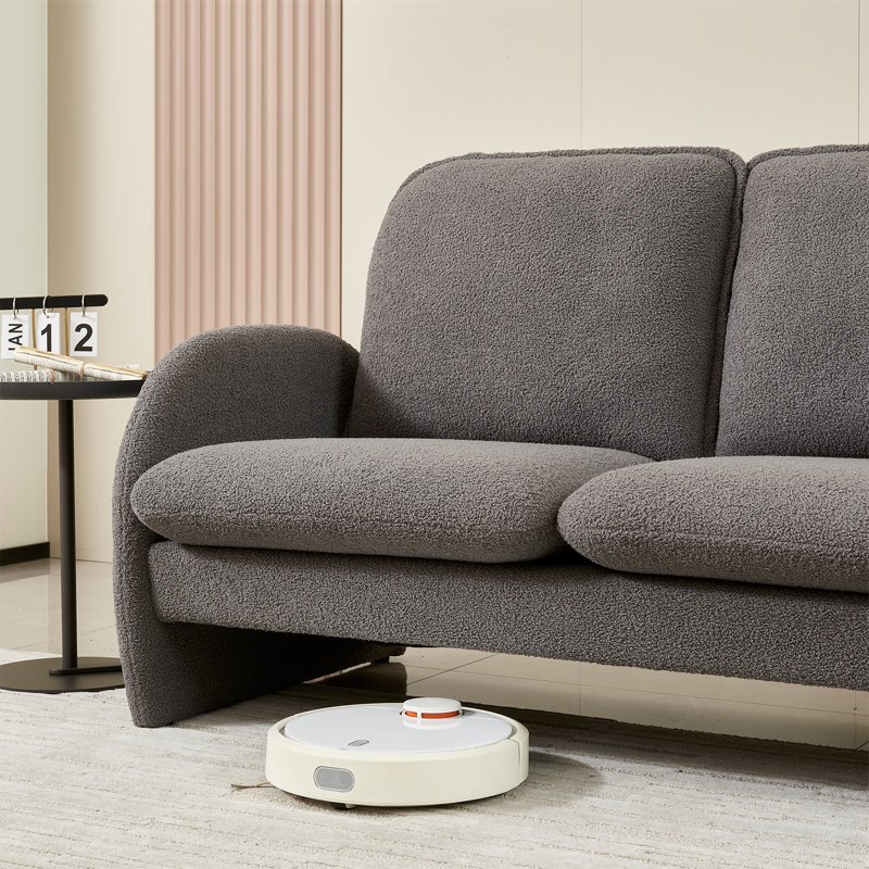 59" Sherpa Loveseat Sofa, Gray
