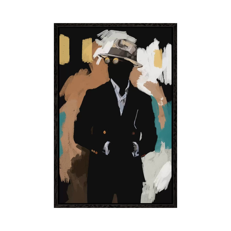 New Suit - Painting on Canvas, 66.04cm H x 45.72cm W x 3.81cm D, Black Floater Framed