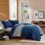 Ensemble d'édredon pour lit double / grand 3 pièces, bleu
