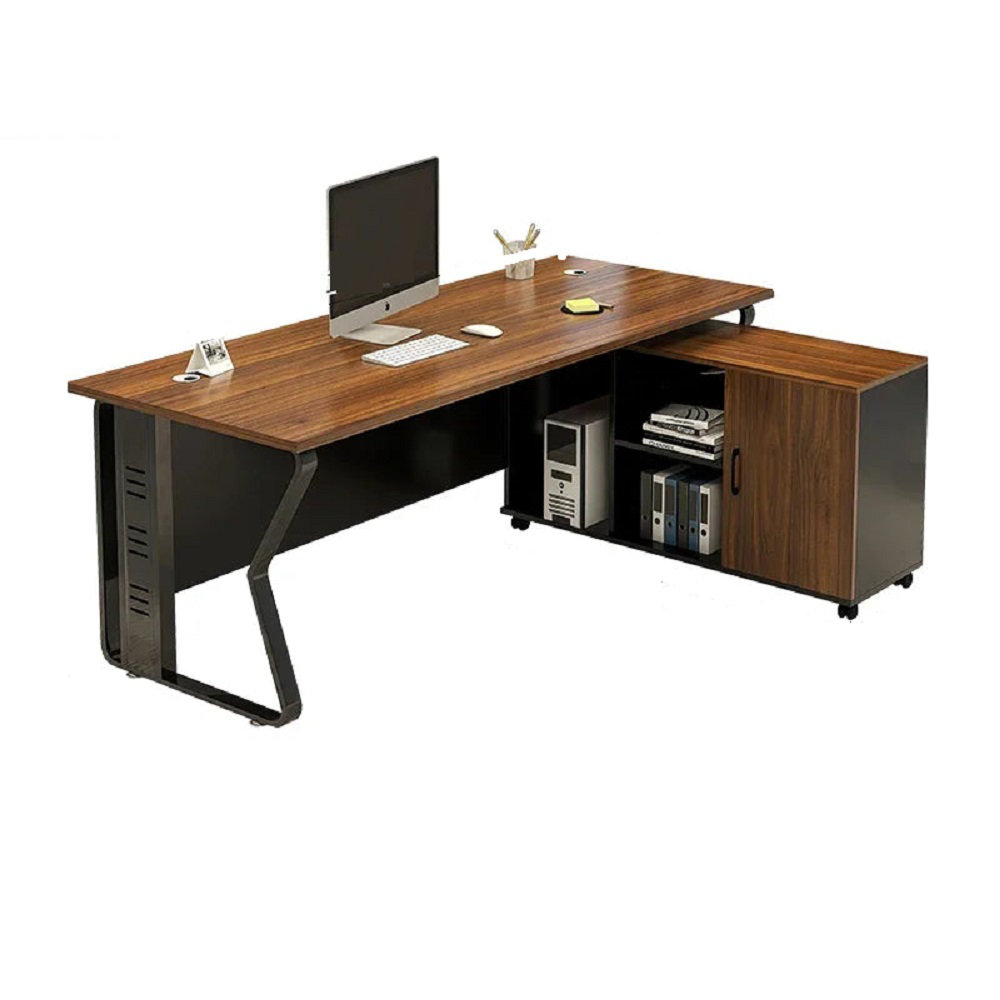 Mykeya L-Shaped Executive Desk with and Cabinet