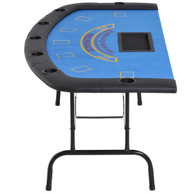 Table de poker pliable Soozier, table de Blackjack 72 po pour 7 joueurs avec porte-jetons