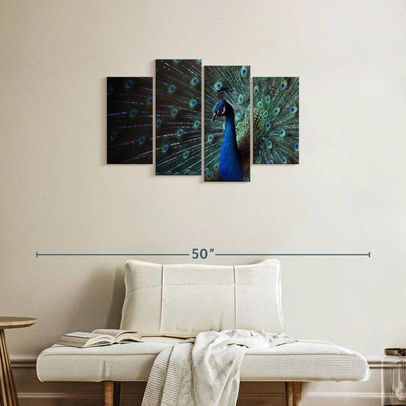 Brampt Glorious Blue Peacock, 22" H x 36" W