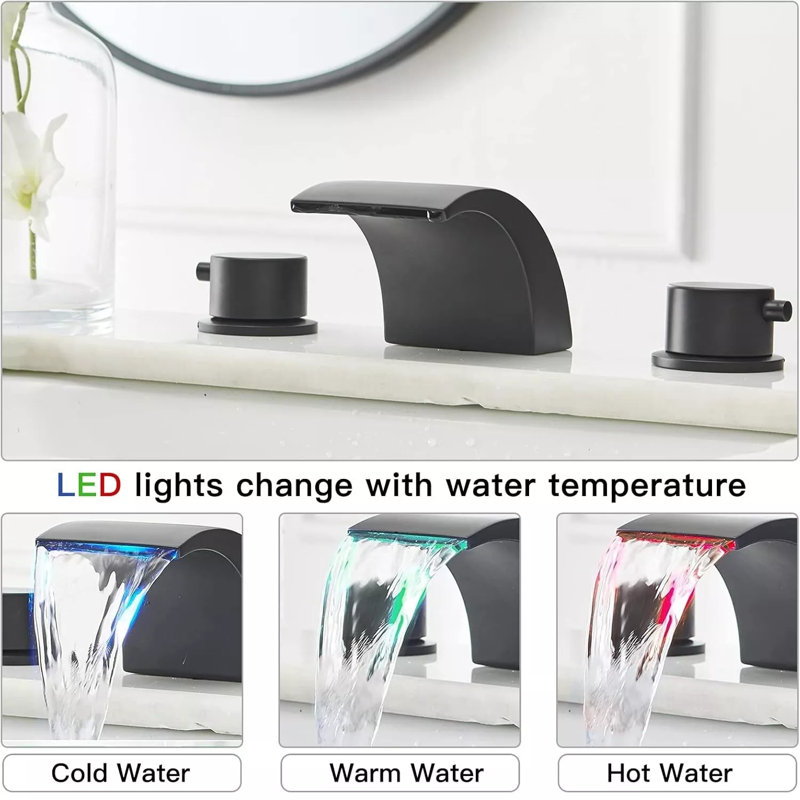 Widespread 2-handle Bathroom Faucet, Matte Black