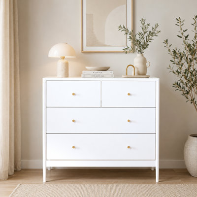 35.4" White 4 Drawer Kids Dresser