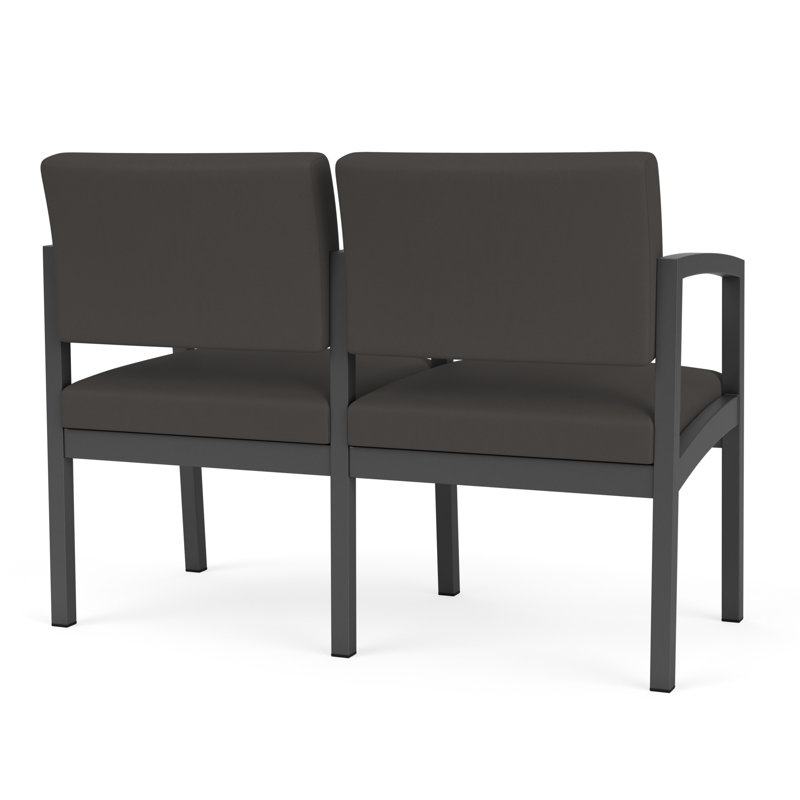 Structure en métal 2 places Lenox, Gris anthracite, Noir Patriot Plus - Vinyle lavable au chiffon