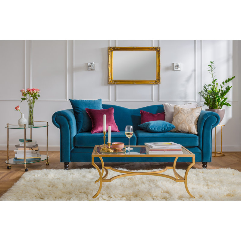 Naida Glass Top Single Coffee Table, Clear, Gold