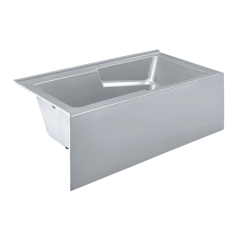 Baignoire de coin Claire, Gris lustré, Gauche