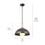 Luminaire suspendu 14 pouces en fer et hêtre Fira-70048156-70048157