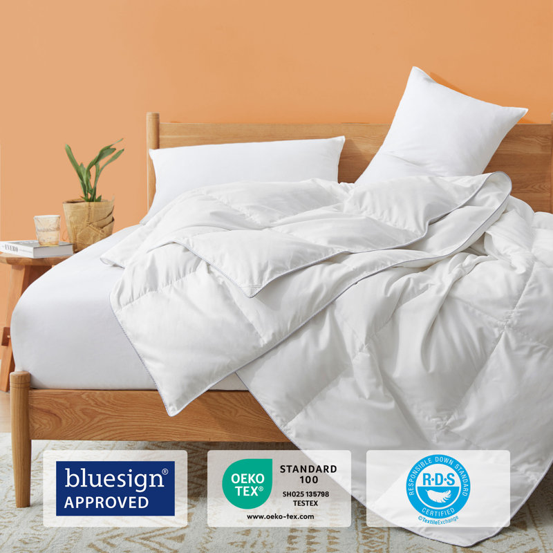 California King Green Goose Down Comforter with Soft Cover