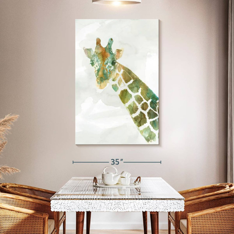 Girafe aux couleurs d'Afrique, H 51 po x l 34 po
