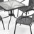 Amlie 28" W Square Glass 4-Person Dining Set with Stackable Chairs-1029444488