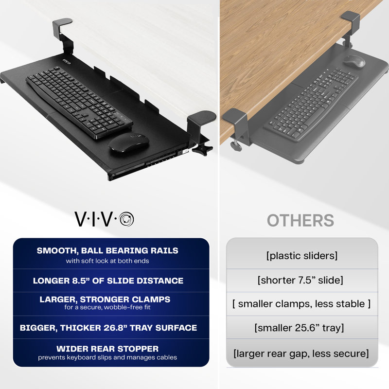VIVO Clamp-on Keyboard Tray (KB05E Series), Black
