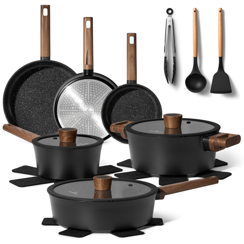 15 - Piece Non-Stick Aluminum Cookware Set