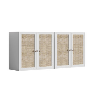 Armoire murale 24 po avec portes en rotin (ensemble de 2)