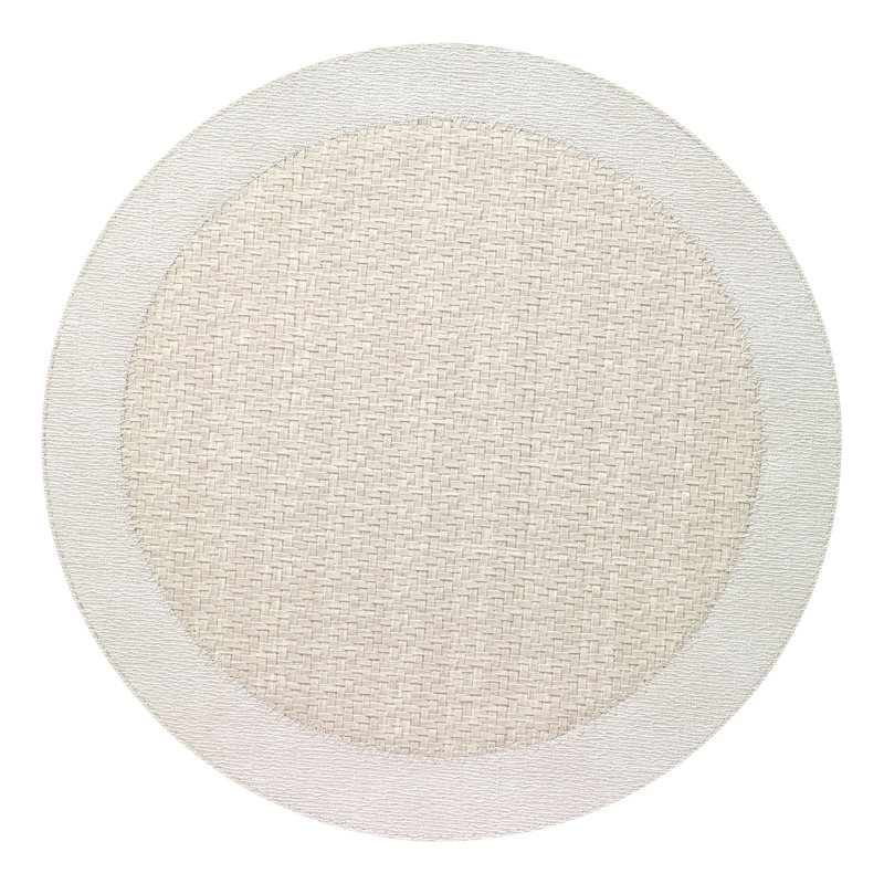 Halo Vinyl Round Placemat, Cream/Antique White