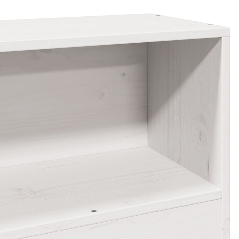 Bookcase Bed Without Mattress Solid Wood, 81 x 214 cm, White