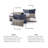 Bebejan Checkered Navy Tan 100% Cotton Sateen 5 Piece Reversible Comforter Set-112669933