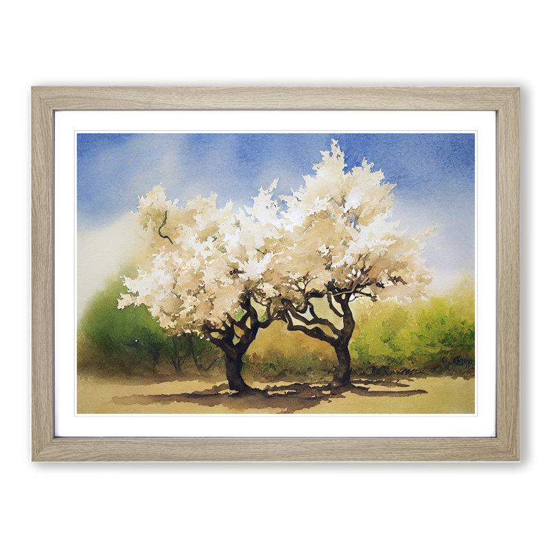Sparkling Trees - Single Picture Frame Painting, 25cm H x 34cm W x 2cm D, Oak