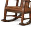 Chaise berçante Odel, assise et dossier en similicuir, brun chocolat foncé