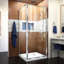 Cabine de douche à pivot carré 32 po x 74,75 po Flex avec base incluse-39634936-39634935