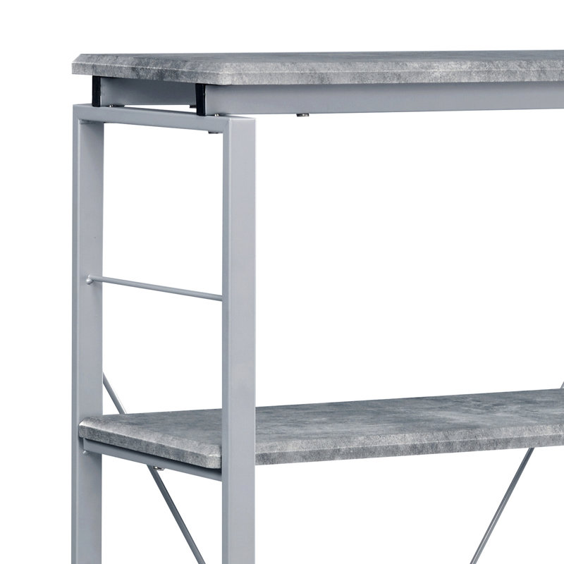 4-Shelf Bookcase, Gray/Silver