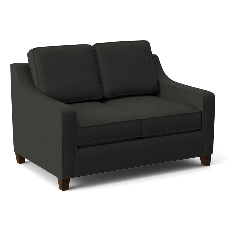 Clark 54" Square Arm Sofa Bed, Dorset Charcoal, Montana Walnut