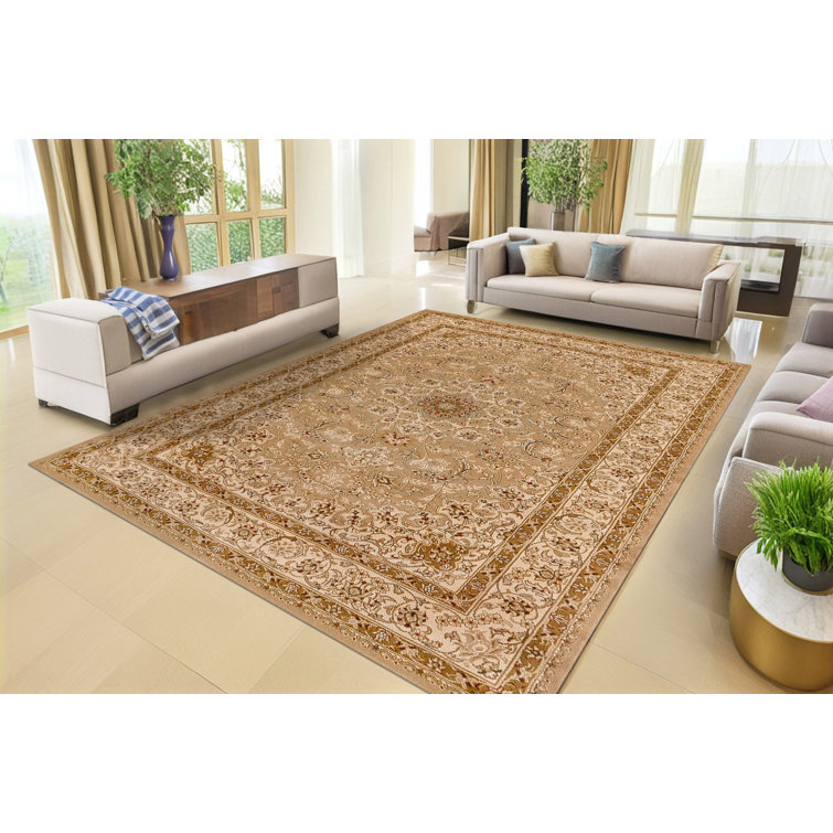 Tapis décoratif jaune oriental Atterbury