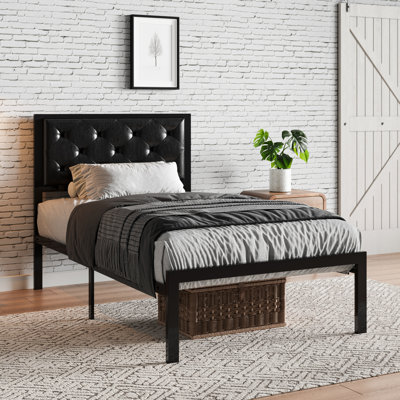 Katri Upholstered Metal Platform Bed