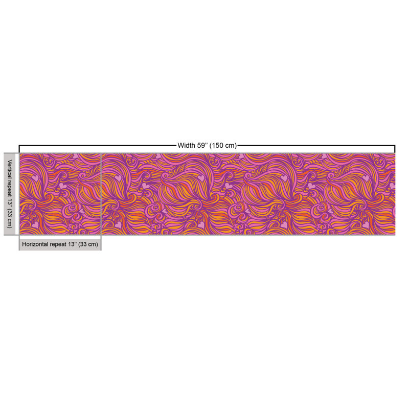 Chawana Hand Drawn Swirls and Hearts Multi-Purpose Fabric