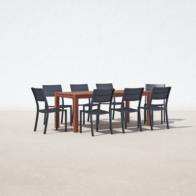 Anautica Rectangular Long Aluminum Dining Set