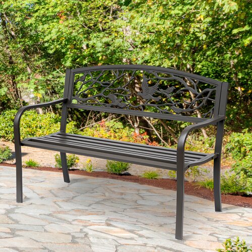 Charlton Home® Madeline Metal Outdoor Bench & Reviews | Wayfair