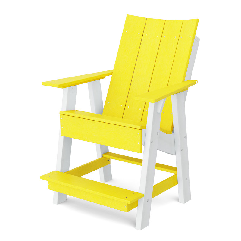 Chaise haute Adirondack contemporaine, Lemon Yellow/White