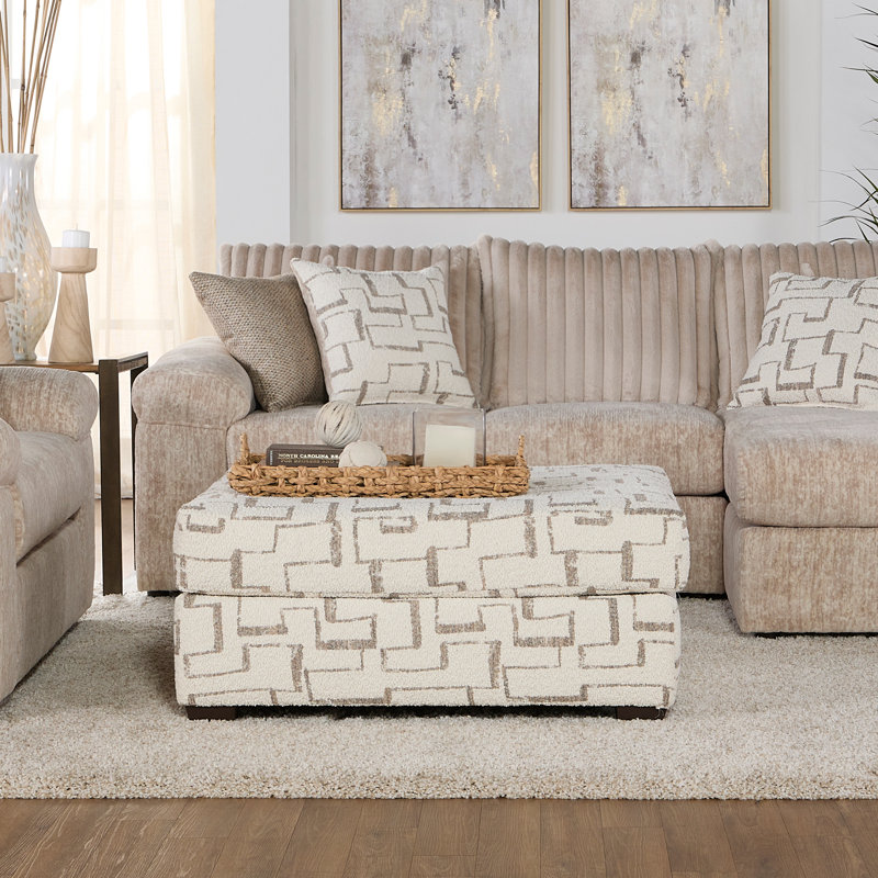 Oliwier Geometric Patterned Ottoman, Racetrack Cork, Racetrack Cork