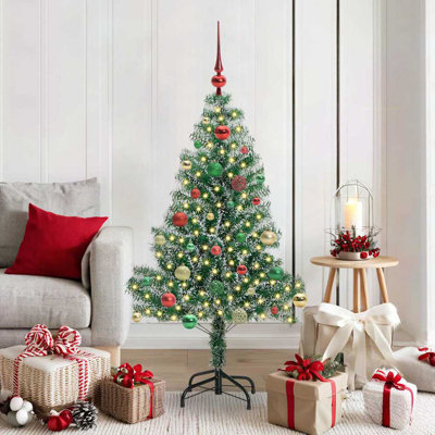 vidaXL Artificial Christmas Tree Snow Flocked with LED Light