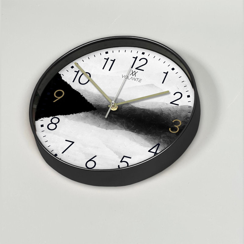 Cobleskill Elegant Decorative Wall Clock, 12 in Diameter, 1.8 in Thick | 100% Plastic Frame, Real Glass Cover | Perfect for Home Décor, Living Room, and Office | Stylish Timepiece with Modern Design