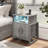 Wrought Studio™ 23.4'' Tall 2 -drawer Nightstand With Charging Station And Led Lights, Accent Bed Side Table And End Table With Open Storage-297273323
