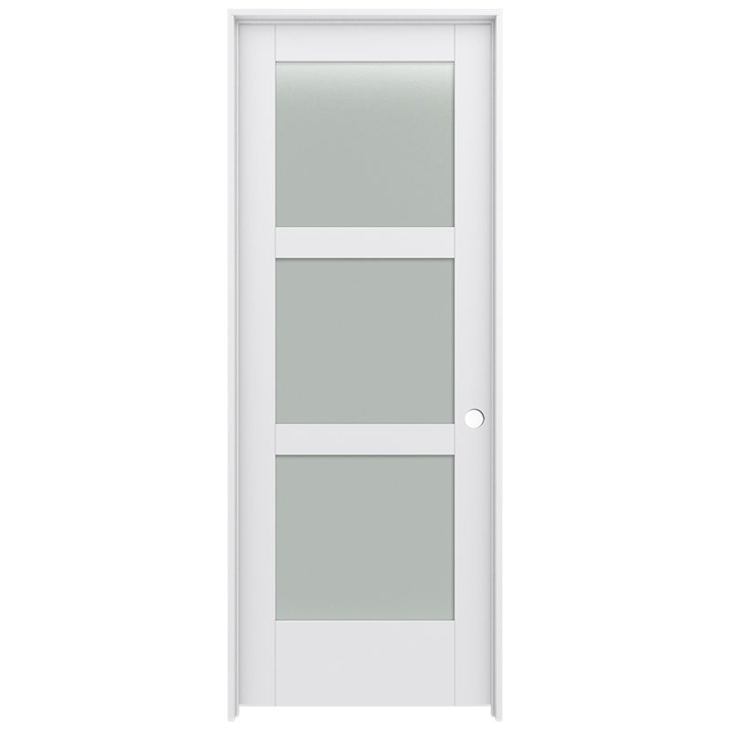 Porte intérieure pré-montée en verre givré MODA 3-Lite, 28 po x 80 po, Gauche