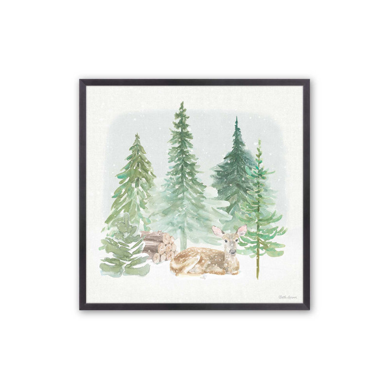 Impression Woodland Charm III, H 13,75 po x l 13,75 po, Cadre simple en zinc patiné, bois massif