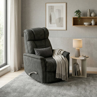 Fauteuil inclinable et pivotant en tissu Capri Graphite Performance