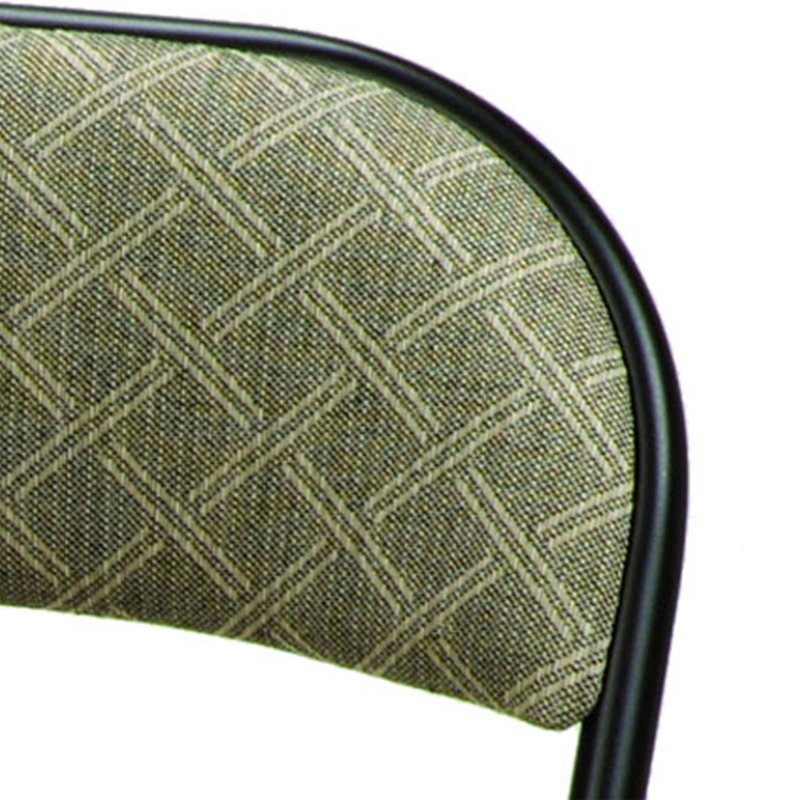 Hershel Sudden Comfort Deluxe Portable Metal Fabric Padded Folding Chair for Home, Outdoor, and Office, Black Lace/Zuni