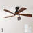 Homegrain 52 inch Mid-Century Black with American Black Walnut Solid Wood Blades Integrated LED Propeller Ceiling Fan with Light 5 Blades-628929762-628929764