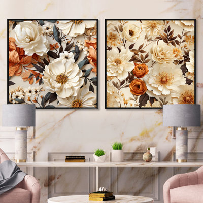 Thatcham - Ensemble de 2 collages floraux carrés
